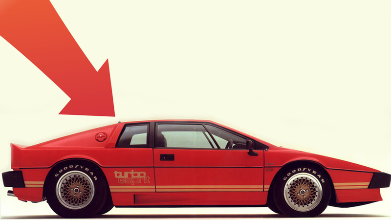 Illustration for article titled The 1981 Lotus Esprit Turbo Has A Hidden Second Spoiler Because It Made Too Much Downforce